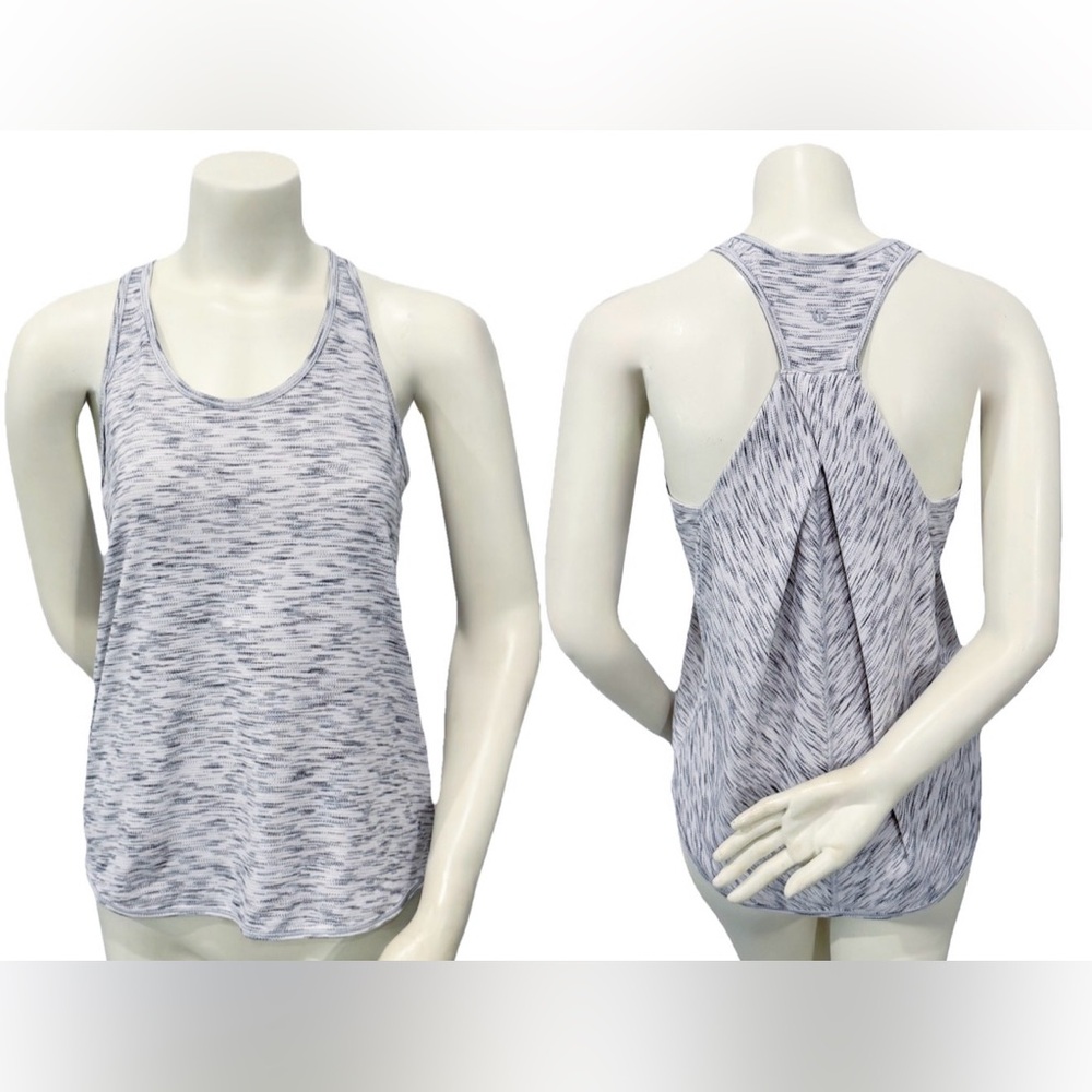 Lululemon Essential Pleated Tank Size 6 Space Dye Gray Light Luon